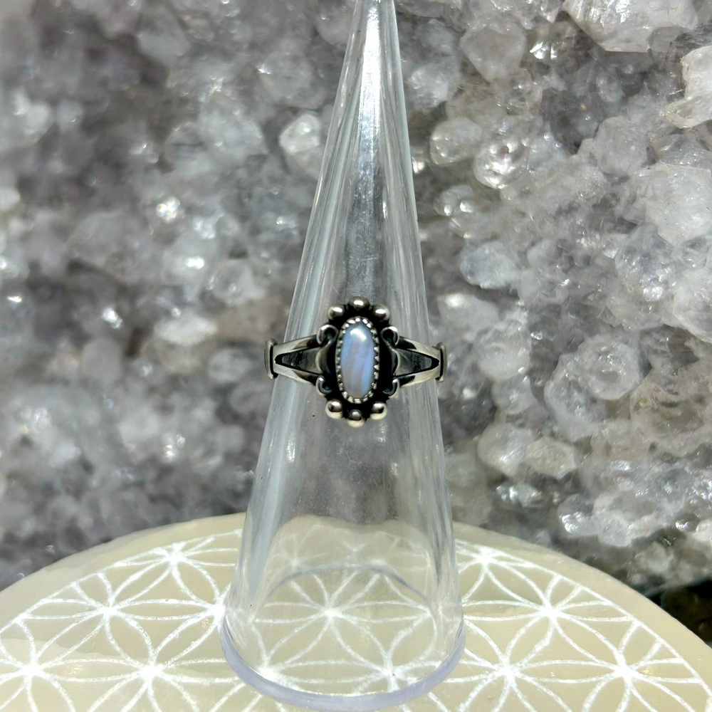 Vintage Native Agate Sterling Ring - image 1